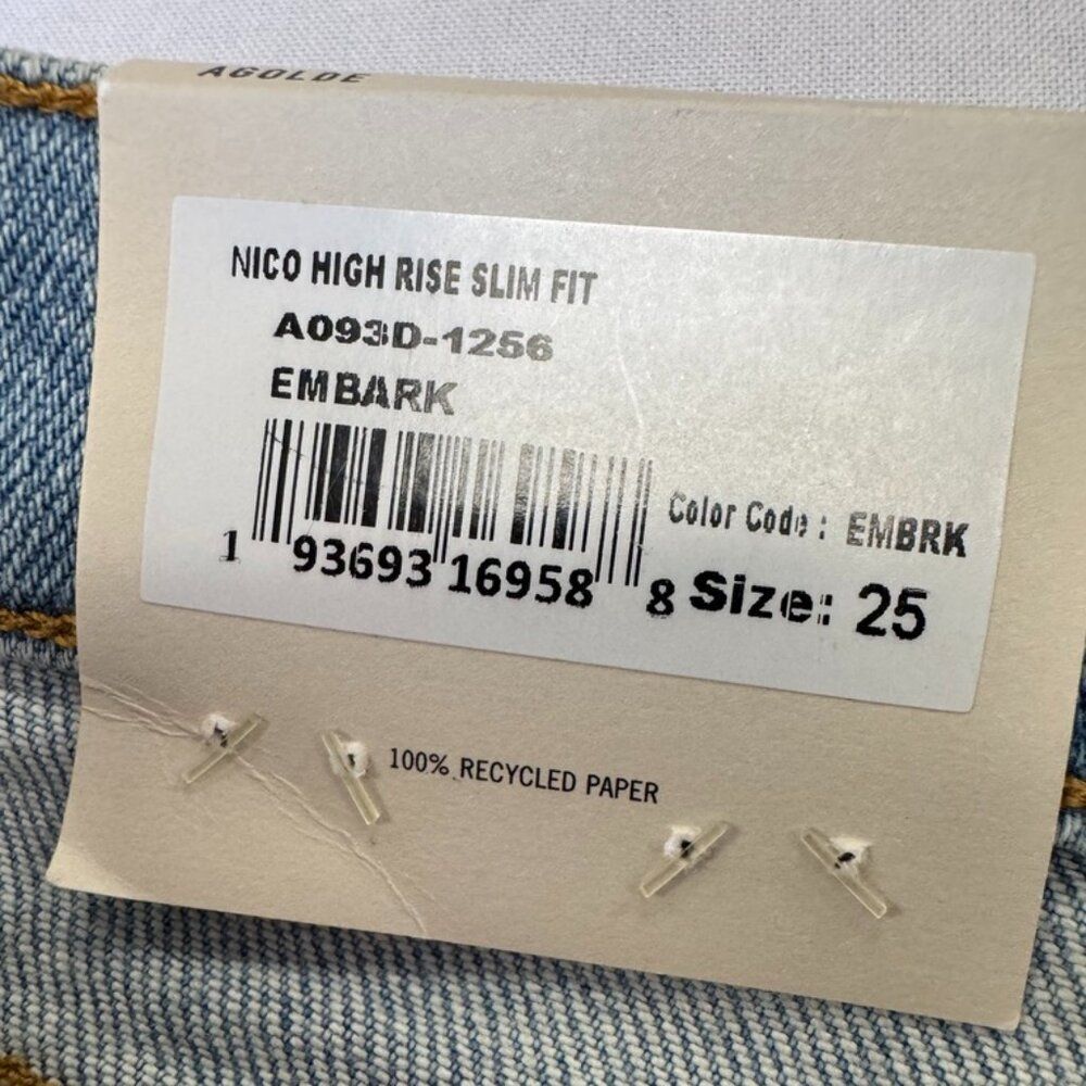 AGOLDE Nico High Rise Slim Fit Embark Size 25 - Picture 7 of 13